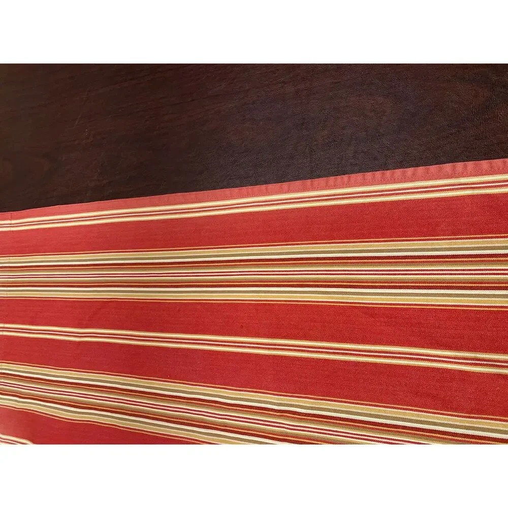 Pottery Barn Morgan Red‎ Striped Cafe Window Curtains Set of 2 44x36 Ties Cotton